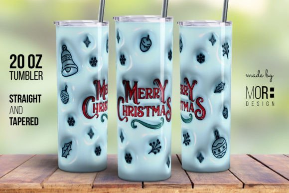 3D Christmas 20oz Skinny Tumbler Wrap 12 Guide