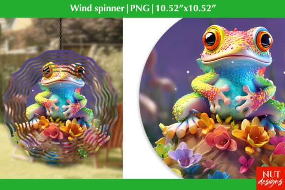 3D Frog Wind Spinner Sublimation for Gardens