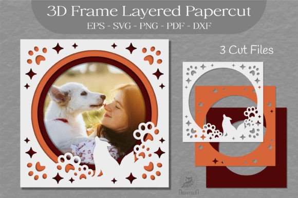 Bringing Depth to Your Crafts with Dog 3D Frame Layered SVG 1