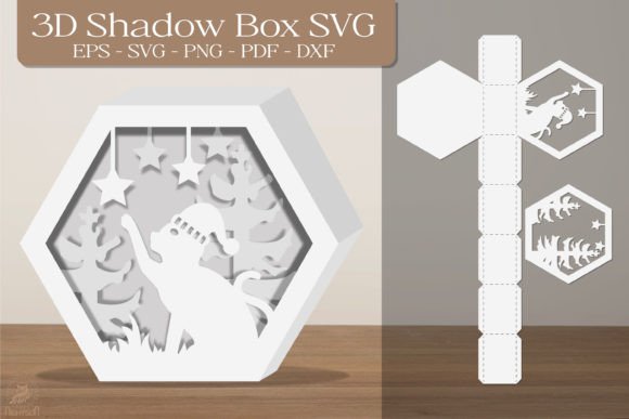 Bringing Festive Whiskers to Life with a Christmas Cat 3D Shadow Box SVG