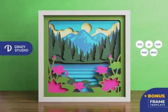 Bringing Nature Indoors: A Practical Guide to the Mountain with Lake 3D Shadow Box SVG