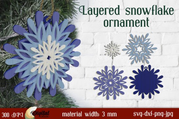 Crafting Winter Magic with 3D LaserCut Layered Snowflake Ornaments