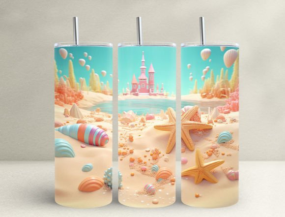 Elevate Designs with 3D Beach Tumbler Wraps