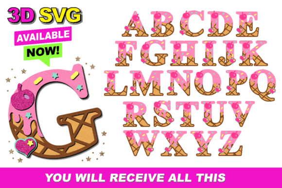 Elevate Designs with 3D Ice Cream Typography