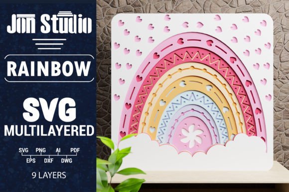 Elevate Designs with 3D Rainbow Paper Cut Art