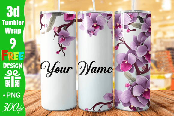 Evaluating the Add Text Tumbler 3D Pink Orchid Flowers Digital Design