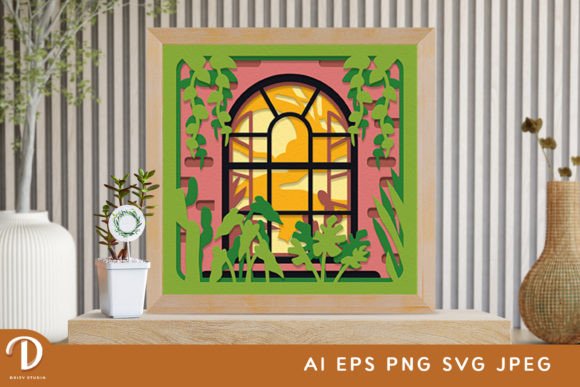 Plants on the Window 3D Shadow Box SVG Guide