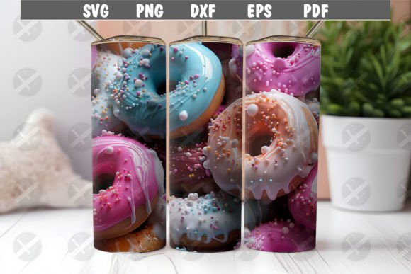 Revamp Your Product Line with the 3D Colorful Donuts Skinny Tumbler Wrap
