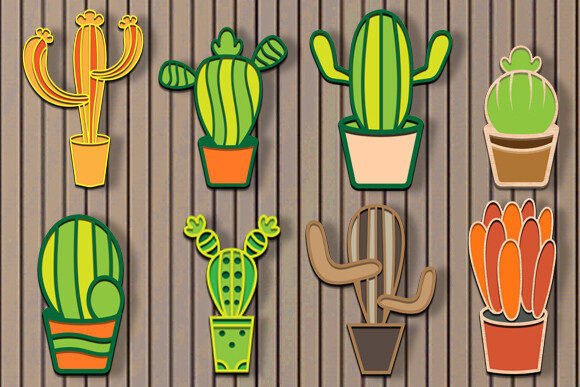 Strategic Implementation of the 3D Layered Cactus Laser Cut Bundle for Creative Business Growth