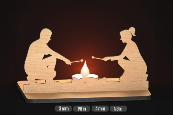 SVG Camping Laser Cut Files 3D Candle Guide